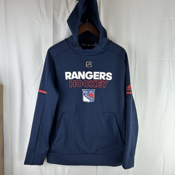 adidas Other - Adidas New York Rangers Climawarm Blue Hoodie Pullover NHL Hockey Size Medium
